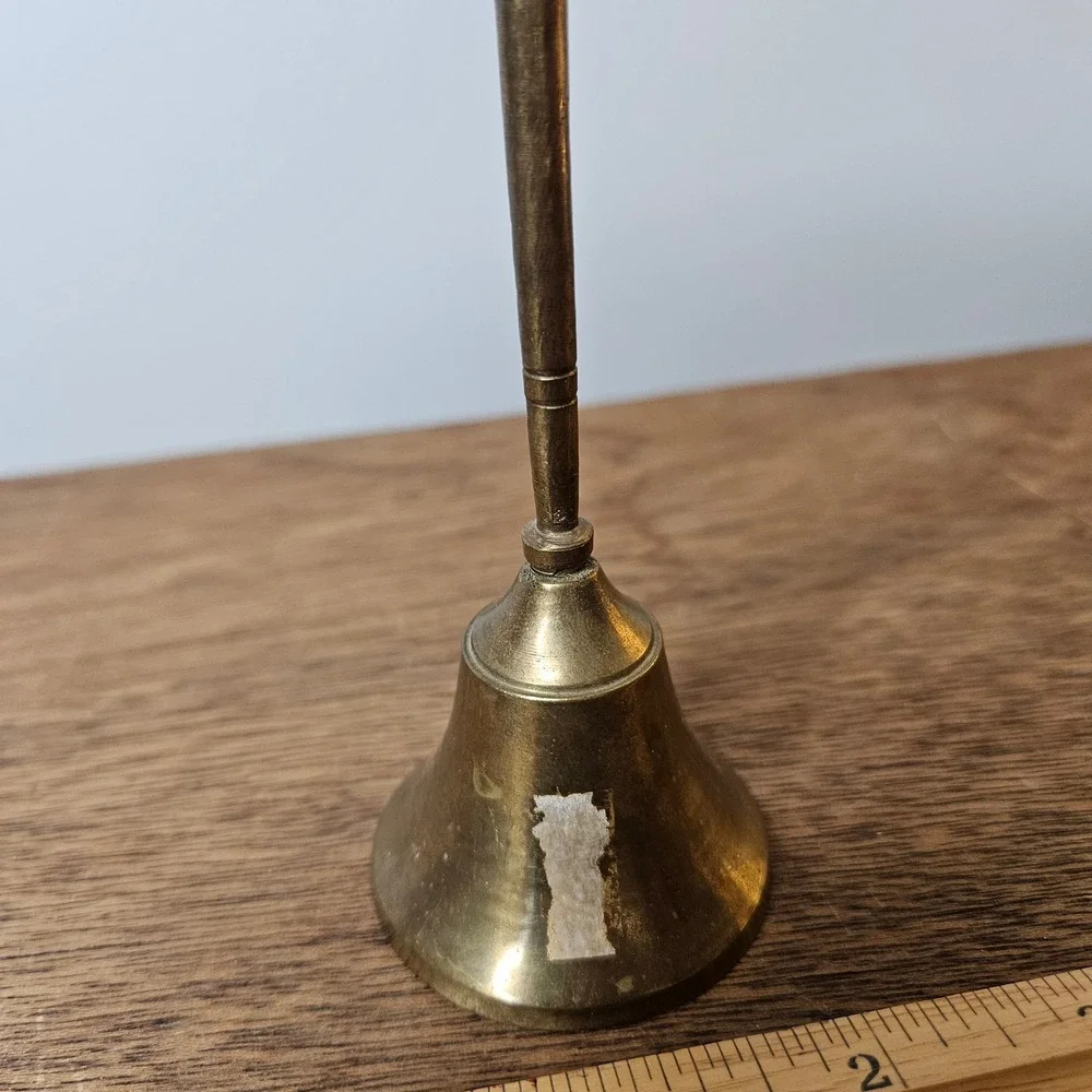 Vintage Brass‎ Hand Bell Long Handle Service Call Bell Made in India 5.5 Inch